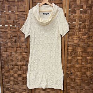 Charter Club Cream Cowl Neck Sweater Dress